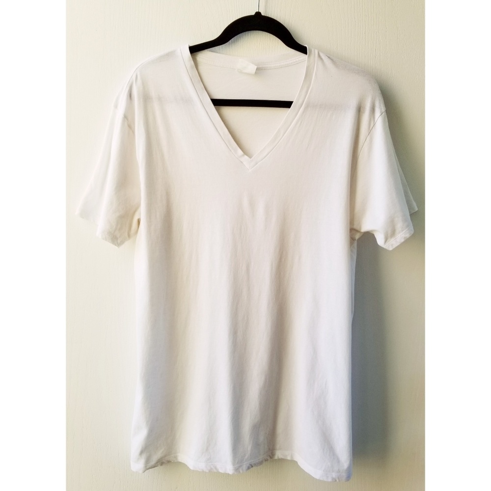 DKNY White V-Neck T-Shirt